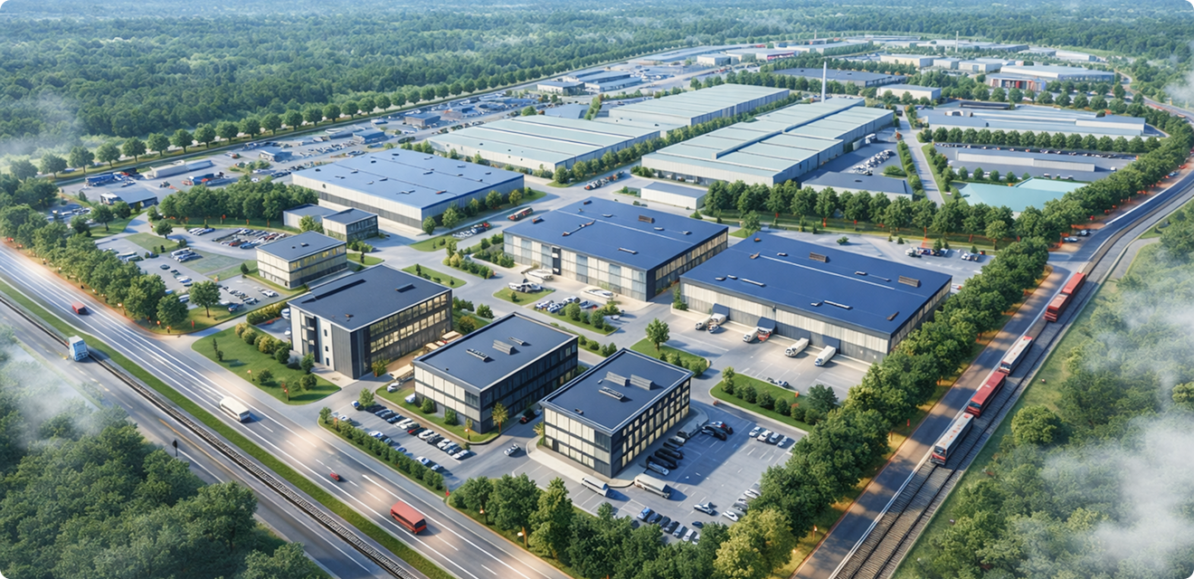 Industrial Park Chervonohrad — aerial view of the greenfield site